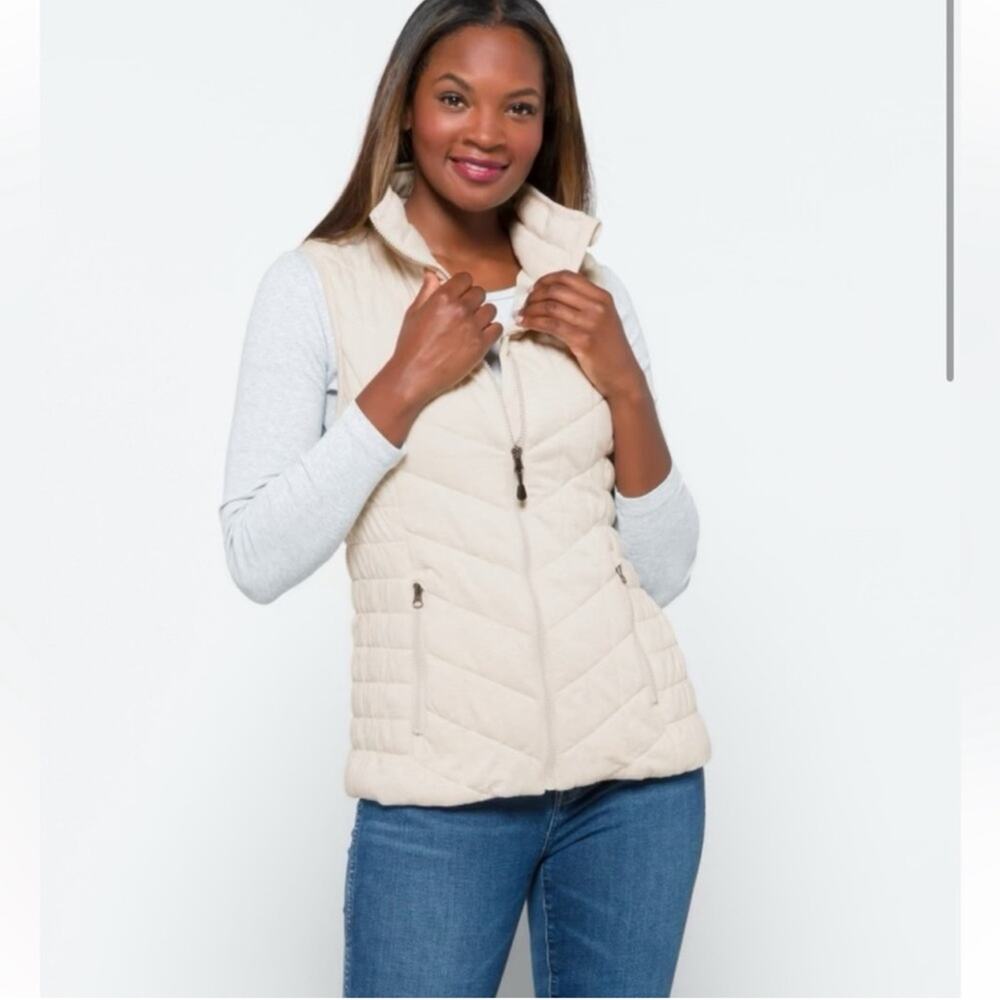 Bagatelle Cream Quilted Vest